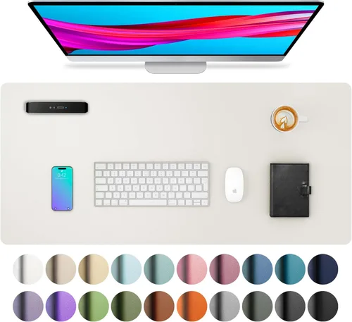 Vista 68 de Aothia - Protector de escritorio de cuero sintético, base para mouse y cubierta antideslizante, superficie impermeable para laptop y escritura