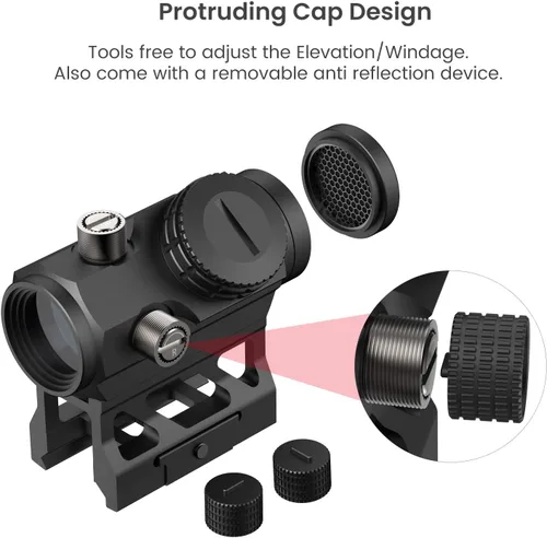 Vista 4 de Feyachi V30 - Mira óptica compacta con luz de punto rojo de 2 moa con encendido y apagado automático de 1 x 20 mm, con soporte de perfil bajo