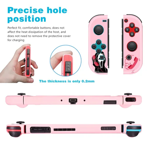 Vista 4 de Oqplog Skeleton Case for Nintendo Switch Cool Skull Fun Character Fashion Scratch Resistant Cases Hard Shell Cover for Girls Kids Boys Men for