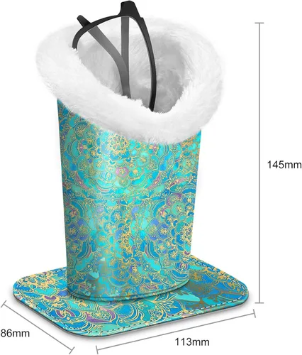 Vista 2 de Fintie Soporte para gafas con forro de felpa con base magnética, funda de piel vegana de primera calidad