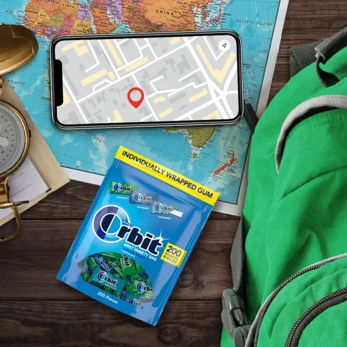 Vista 4 de Orbit - Goma de mascar con sabor a menta, menta verde y menta de invierno, paquete al por mayor sin azúcar, bolsa de 200 piezas, 13.4 oz