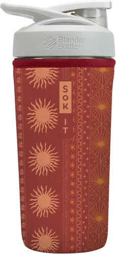 Vista 47 de Funda aislante de neopreno para botella mezcladora de proteínas Sok It BotlSok (Jardín inglés de picnic, se ajusta a botella mezcladora de 28 oz)