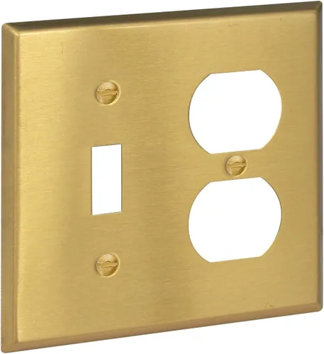 Vista 41 de Rio Salto BRASS - Placa de pared de metal dorado para interruptor de luz, placa de pared para receptáculo, cubiertas basculantes de 1 banda, latón