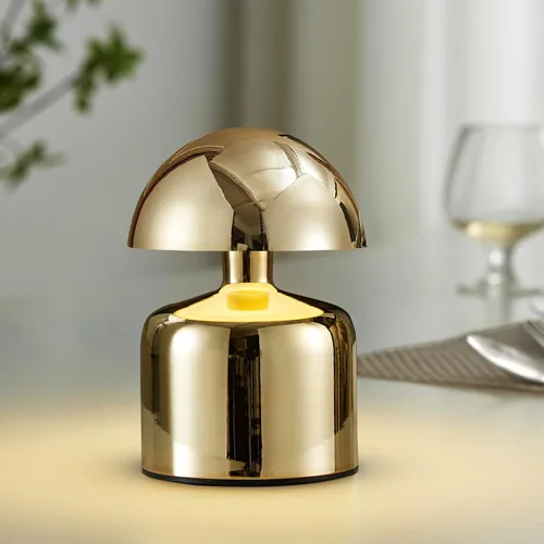 Vista 11 de SAIWEYA Moderna lámpara de mesa pequeña inalámbrica con forma de hongo, lámparas LED táctiles, lámpara de mesita de noche regulable de 3 vías, mini