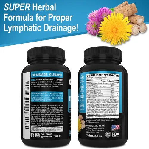 Vista 9 de Suplementos de Drenaje Linfático en Píldoras - Apoyo Linfático Limpieza Total Herbal Productos Echinacea, Jengibre, Diente de León, Raíz Roja