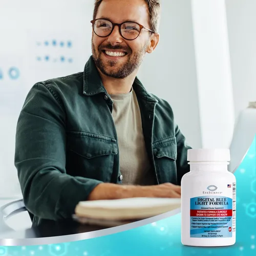 Vista 6 de EyeScience Fórmula digital de luz azul – Luteína, zeaxantina y astaxantina para la salud ocular – Apoya la comodidad visual, escudo de luz azul