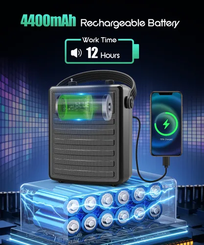 Vista 3 de SHIDU Amplificador de voz de 40 W con micrófono inalámbrico, sistema PA portátil con micrófono y altavoz inalámbricos, micrófono portátil Bluetooth