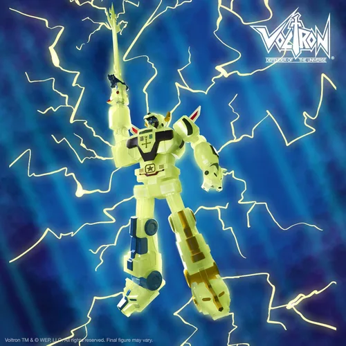Vista 4 de Super7 ULTIMATES! Voltron Defender of The Universe (Lightning Glow) - Figura de acción Voltron de 7 pulgadas con accesorios, coleccionables vintage