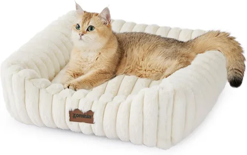 Vista 8 de ZOMISIA Camas pequeñas para perros pequeños, camas lavables para gatos de interior, cama ortopédica rectangular para cachorros con funda extraíble