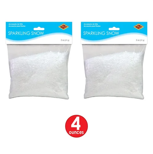 Vista 3 de Beistle Nieve de plástico artificial brillante de 4 onzas para decoración y manualidades, decoración de Navidad, suministros de fiesta de invierno