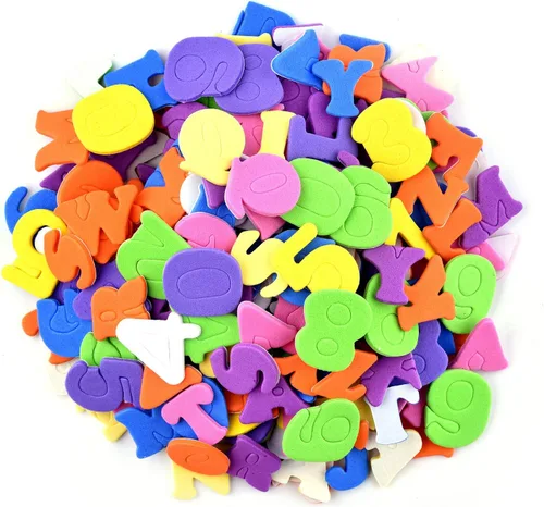 Vista 3 de Coopay Calcomanías autoadhesivas de espuma con números del alfabeto, colores surtidos para suministros de manualidades