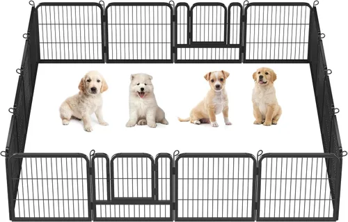 Vista 16 de Topeakmart Corralito para perros al aire libre, corralito de ejercicio portátil para interiores y mascotas, para patio, caravana, camping, 32