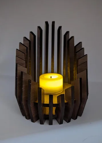 Vista 5 de Unique Geometric Pattern Candle Holder for Home Decor, Gift for Friends and Family, Modern Design, Sleek and Stylish, Centerpiece for Dining Table