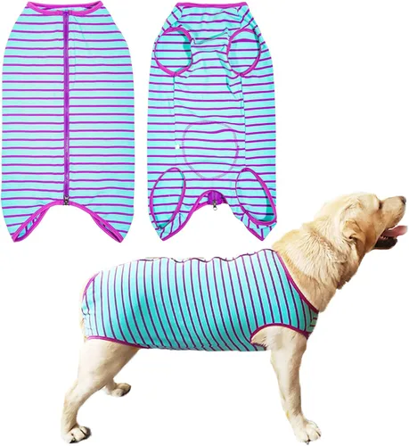 Vista 13 de Kukaster Pet Traje quirúrgico para perros – Mameluco de recuperación para perros después de la cirugía, cachorro esterilizado hembra/macho, ropa