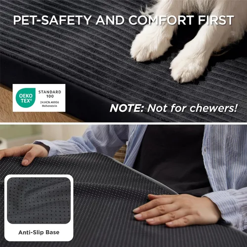 Vista 4 de Bedsure Cama para perros pequeños – Cama ortopédica para mascotas con funda extraíble lavable a máquina, no impermeable, alfombrilla de espuma