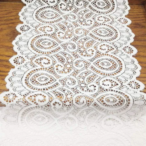 Vista 19 de Cinta elástica de encaje de 5 yardas de ancho y 7 pulgadas de ancho para ropa, manualidades, decoración de ramo de boda, diademas, ligas, decoración
