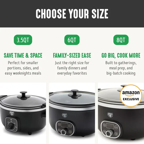 Vista 10 de GreenLife Olla de cocción lenta de 6QT, olla de cerámica antiadherente no tóxica sin PFAS, recipiente interior extraíble, programable, apta