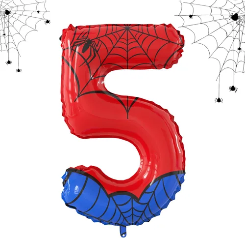 Vista 10 de Globos de papel de aluminio con temática de araña gigante de 40 pulgadas, globos grandes del número 0 para decoración de fiesta de cumpleaños