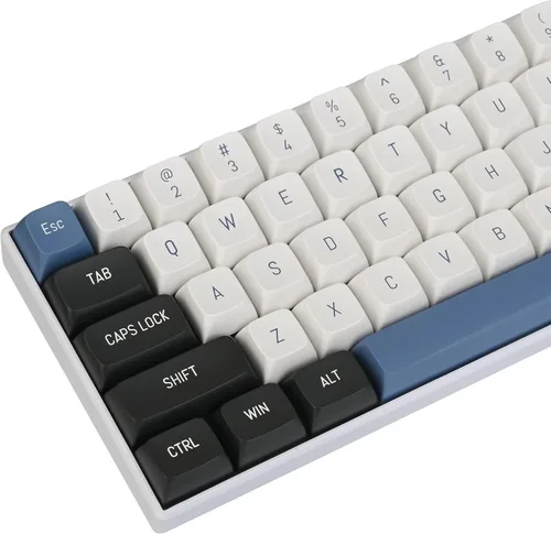 Vista 21 de Guffercty kred 61 teclas PBT 60% teclas retroiluminadas con perfil OEM, diseño 60%, layout US para teclado mecánico 60% (61 gris negro)