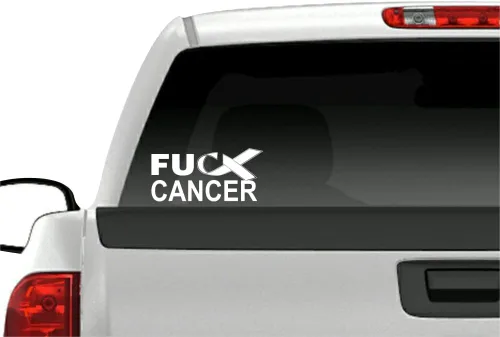 Vista 6 de FCK - 2 calcomanías de vinilo para vehículos con cáncer de colon de 8 pulgadas, color azul oscuro (azul oscuro (2 calcomanías))