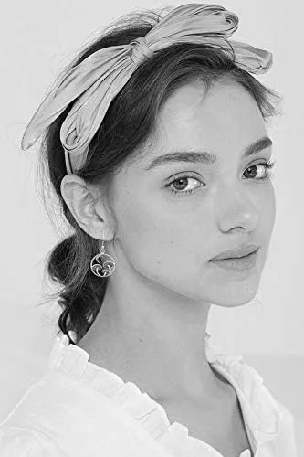 Vista 4 de Pendientes de plata de ley con forma de hongo Luna creciente de bronce Luna creciente de dos tonos de plata y oro Joyería mágica con dije de seta