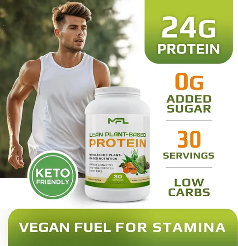 Vista 2 de MFL - Proteína vegana a base de plantas, sin gluten, sin lácteos, sin OMG, sin lactosa, apta para dieta cetogénica, 2.12 libras (grano de vainilla)