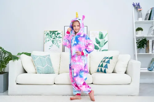 Vista 3 de Pijama unisex de unicornio para niños, disfraz de Halloween