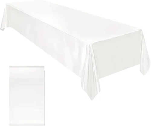 Ruisita Mantel de Satén para Fiestas Cubierta de Mesa 58 x 102 Pulgadas Boda Rectángulo Mantel de Seda Brillante Cubierta de Mesa Tela Lisa Mantel