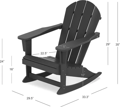 Vista 2 de WestinTrends Malibu - Silla mecedora Adirondack para patio al aire libre (juego de 4), madera envejecida