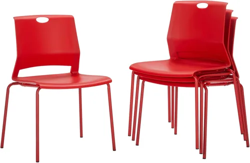 Vista 11 de Sidanli Sillas de oficina apilables, sillas verdes para invitados con cómodo asiento aerodinámico, sillas apilables sin ruedas para sala