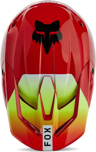 Vista 4 de Fox Racing Casco de motocross unisex V1, rojo fluorescente, talla L