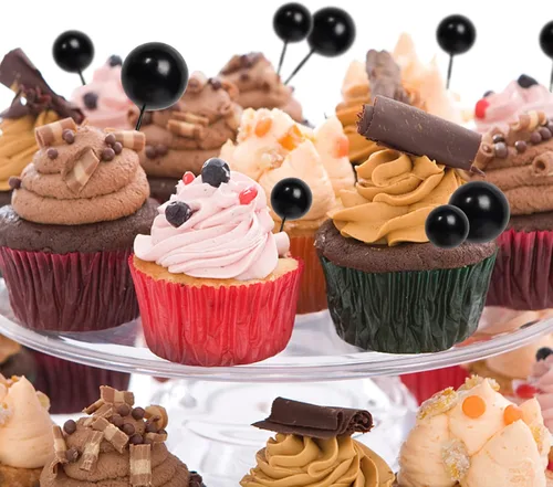 Vista 5 de 30 piezas de bolas para decoración de tartas, decoración de tartas de bolas, decoración de cupcakes para fiesta de cumpleaños, baby shower, boda