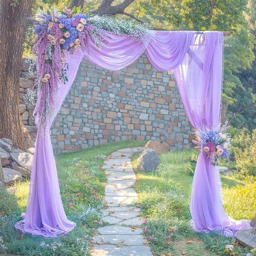 Vista 16 de Tela drapeada para arco de boda, cortinas de arco blanco, cortina de telón de fondo transparente para ceremonia, decoración de arcos de boda, 19