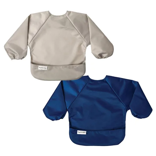 Vista 28 de Tiny Twinkle Babero de manga larga para bebés y niños pequeños, paquete de 2 baberos impermeables para comer, lavable a máquina y artículos
