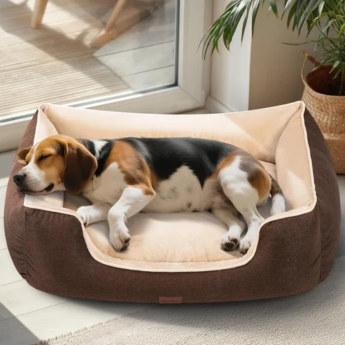 Vista 10 de Cama ortopédica para perros de tamaño mediano con funda extraíble lavable, base impermeable y antideslizante, sofá para gatos, cómoda cama para Gris