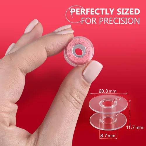 Vista 2 de 12 piezas de bobinas para máquina de coser - Bobina de clase premium 15 - Compatible con accesorios de máquina de coser Singer - Bobinas de plástico
