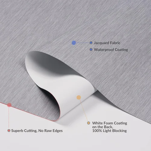 Vista 3 de Persianas enrollables opacas para ventanas, sin cordones, de jacquard a rayas, con cenefa de casete, aislamiento térmico, protección UV, persianas