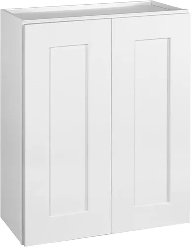 Vista 19 de Brookings Shaker - Gabinete de cocina de pared no ensamblado W2730, 27"" x 12"" x 30"", pintado en blanco con Sherwin Williams®, madera maciza