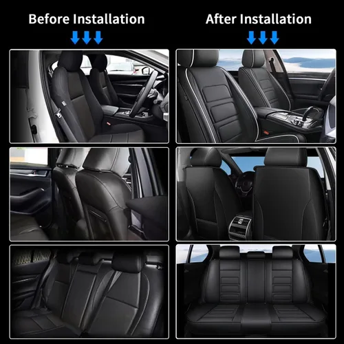 Vista 48 de TTX LIGHTING 2 fundas de asiento delantero compatibles con Subaru Ascent 2019-2024 2025, fundas de asiento de piel sintética compatibles con bolsa