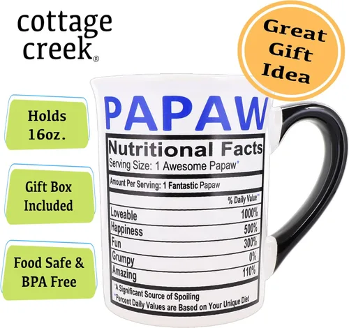 Vista 3 de Papaw - Taza de café de cerámica de 16 onzas, perfecta para regalos de hombres, rellenos de calcetines y Navidad