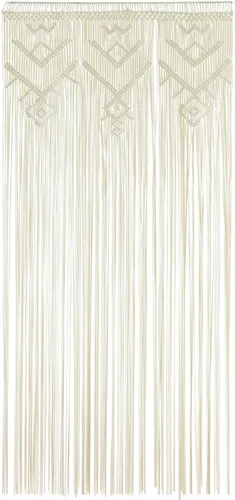 Vista 8 de IOWER Cortina de macramé larga de algodón para ventana, cortinas bohemias para dormitorio, boda, telón de fondo, divisor de habitación, puerta