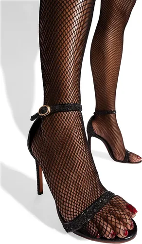 Vista 5 de sofsy Medias de red para mujer fabricadas en Italia Medias altas de red de pescado para lencería sexy, medias de red de encaje