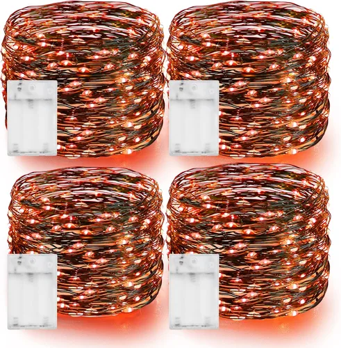 Vista 13 de Dazzle Bright - Guirnalda de luces de hadas de Halloween, 60 luces LED de 20 pies de alambre de cobre a batería y resistente al agua, decoraciones