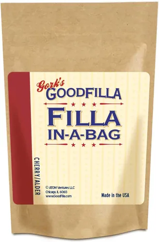 Vista 6 de GoodFIlla Blanco, 12 onzas, polvo de relleno de madera y granos, teñible, pintable, lijable, versátil Cero desperdicio