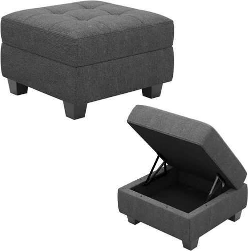 Vista 41 de Belffin Sofá modular modular con tumbonas dobles en forma de U, modular con asiento de almacenamiento, sofá modular con otomanas reversibles