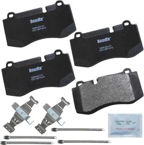 Vista 384 de Pastillas de Freno Delanteras Cerámicas Bendix Priority1 CFC430A para Modelos Selectos INFINITI G35, I30, Nissan 350Z, Altima, Juke, Maxima, Sentra