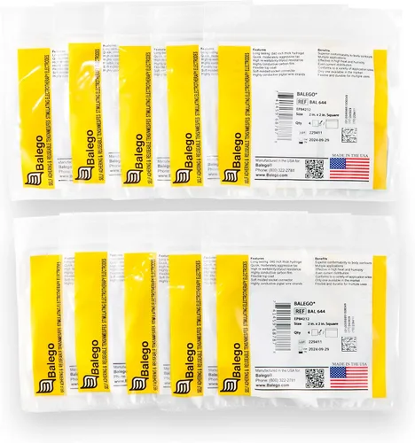 Vista 2 de Unidad de 40 electrodos TENS / EMS, Angel de primera calidad, de 2 pulgadas x 2 pulgadas Electrodos de carbono en gel autoadhesivos reutilizables