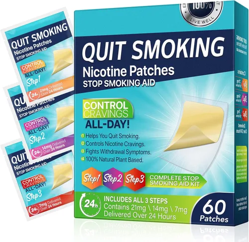 Vista 11 de Parches de nicotina para dejar de fumar, (30 unidades), 21 mg Paso 1 Parches para dejar de fumar, ayuda para dejar de fumar que funcionan con 2