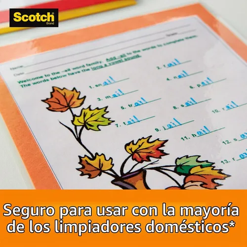 Vista 5 de Fundas térmicas de Scotch, de 5 mil, 8.9 x 11.4 pulgadas Paquete de 50 Ultra Clear Laminating Pouches for Kids Artwork, Labeling, Certificates