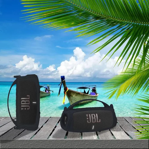 Vista 6 de JCHPINE Funda de Silicona para Altavoz Bluetooth Portátil JBL Charge 5, Soporte de Piel Protectora para Accesorios de Altavoz JBL Charge 5